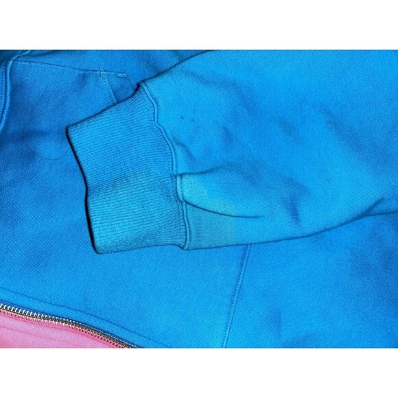 Teddy Fresh Adult XL Full Zip Blue Pink Hoodie Sweatshirt‎ Jacket Streetwear - Picture 3 of 7